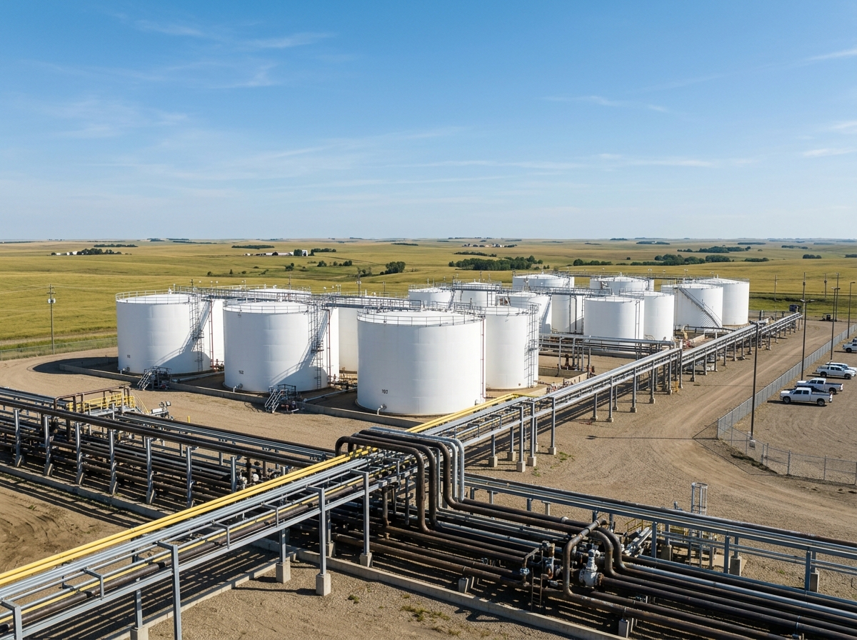 Petroleum storage tank farm and pipeline infrastructure